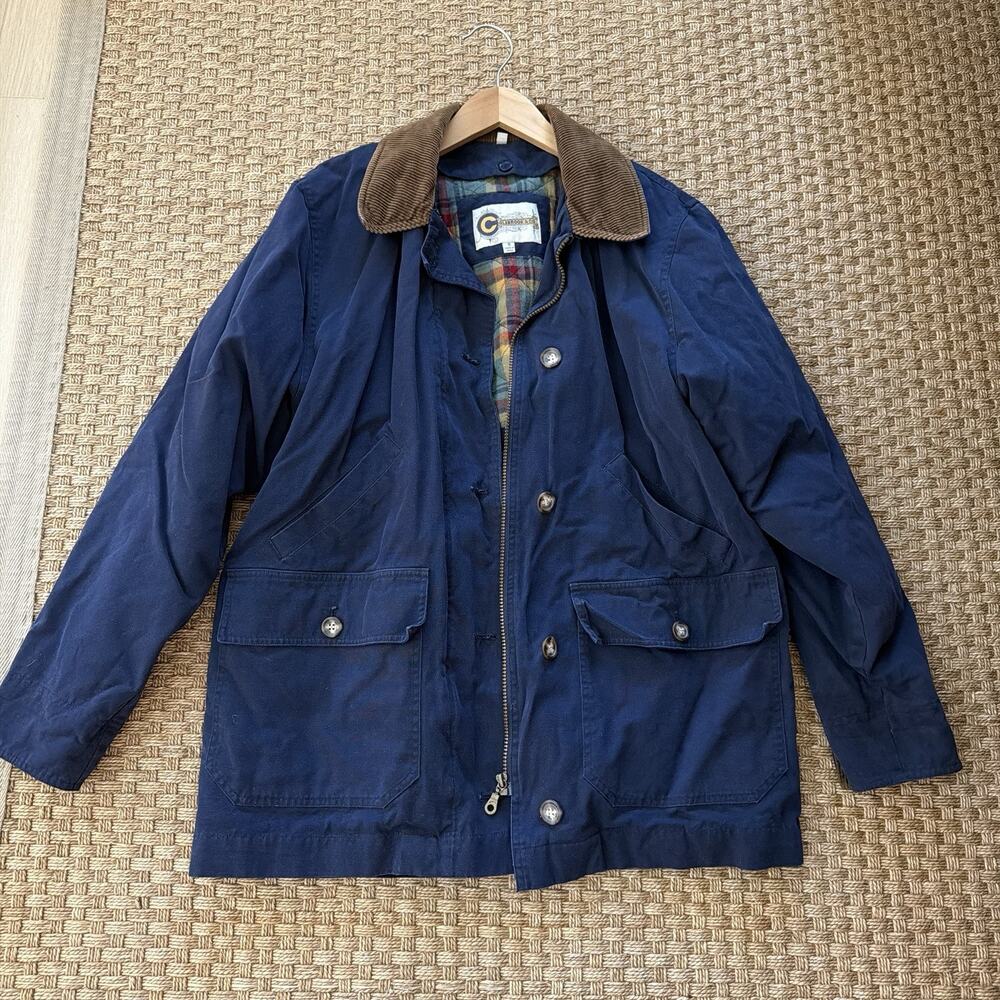 Vintage Colebrook & Co. Chore Barn Jacket Navy Blue Corduroy Collar Men’s Size S
